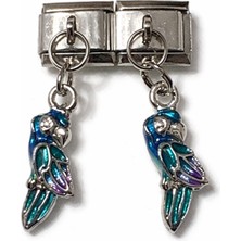 Poseidons Jewellery Mavi Papağan Figürlü Italyan Charm