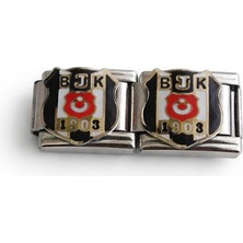Hector Co Jewellery Siyah Beyaz 1903 Logolu Italyan Charm – Italyan Bileklik Uyumlu