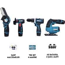 Mini Testere, Taşlama, Akülü Vidalama ve Dekupaj Seti, Çok Yönlü Araçlar