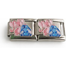 Hector Co Jewellery Stitch ve Lilo Figürlü Italyan Charm – Italyan Bileklik Uyumlu