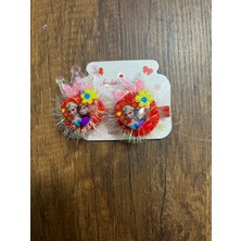 Gülümse Gel Kız Çocuk Anna Elsa Karlar Ülkesi Figürlü 2'li Peluş Pelüş Pens Toka Pensli Toka Seti