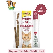 Gimcat Kedi Ödül Çubuğu Sticks Kümes Hayvanlı 20GR 4'lü x 3 Adet