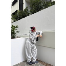 BSBSPOR Erkek / Kadın Bol Tarz Baggy Kalın Şardonlu Lastikli Paça Eşofman Altı Gri / Siyah / Antrasit