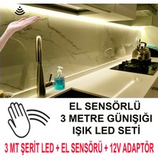 El Yaklaşım Sensörlü LED Şerit Seti, 3 Metre, Günişığı, Pratik ve Şık