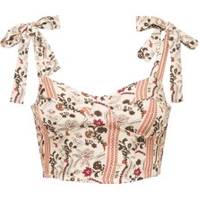 F21 Fermuarlı Crop Bluz