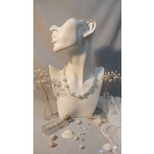 TRENDHAZAN Süper Avantajlı 2 Li Paket Doğaltaş+ Yassı Akrilik Özel Tasarım Kadın Kolye