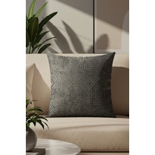 Sezyon Mira Desenli 50×50 Zeytin Grisi Kırlent Kılıfı