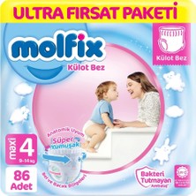 Belle Fusion Bfs  Molfix Külot Bez Ultra Fırsat Paketi 4 Beden 9-14 kg 86 Adet