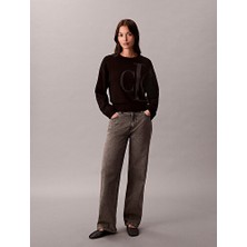 Calvin Klein Kadın Long Sleeve Smooth Kazak