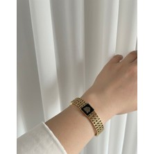 Winy Concept Kadın Kaplan Detaylı Çelik Kelepçe - Gold Kararmaz Lüx Tasarım