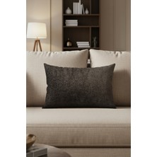 Sezyon Toya Desenli 30×50 Koyu Kahverengi Kırlent Kılıfı