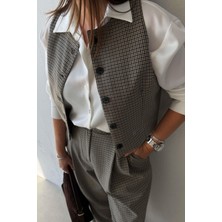 Et Kareli Yelek Pantolon Takım