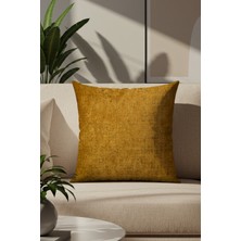Sezyon Liza Desenli 50×50 Hardal Kırlent Kılıfı