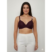 Biricik İç Giyim Bordo Renk, C Cup, Desteksiz, Dolgusuz, Tel Içermeyen, Günlük Kullanıma Uygun, Sütyen