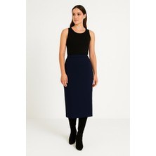 Ekol Arka Yırtmaç Detaylı Etek  1004