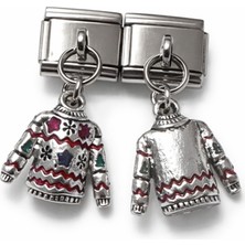 Hector Co Jewellery Italyan Charm Yılbaşı Kazağı Figürlü Sallantılı Modüler Bileklik Charmı