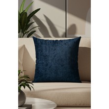 Sezyon Liza Desenli 50X50 Gece Mavisi Kırlent Kılıfı