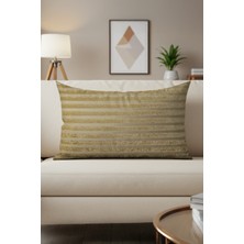 Sezyon Elya Çizgi Desenli 40×60 Açık Kahverengi Kırlent Kılıfı