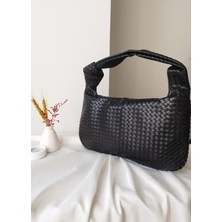 Vivazzaluxe Vintage Model Örgü Desen Bağlamalı Deri Orta-Büyük Boy Kadın El, Kol, Omuz Çanta