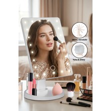 LED Işıklı Dokunmatik Makyaj Aynası 22 LED 180° Ayarlanabilir Standlı