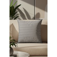 Sezyon Elya Çizgi Desenli 45×45 Gri Kırlent Kılıfı