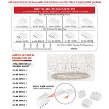 Hatfon 460 Adet Xh2,54 Jst Konnektör Seti 2,54MM 2-6 Pim Takım 5 Çeşit Şeffaf Çantada