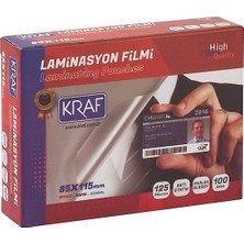 Kraf Laminasyon Filmi 85X115 Mm. 125 Micron 100'LÜ