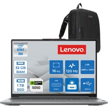 Lenovo Ideapad Pro 5 16IAH10 Intel Core Ultra 9 285H 32GB 8400MHZ 1tb SSD Freedos RTX5050 8gb Gddr7 16" 2.8k (2880X1800) OLED 1100NITS 120Hz IP83JM0012TRF03 + Zetta Çanta