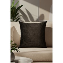 Sezyon Toya Desenli 45x45 Koyu Kahverengi Kırlent Kılıfı