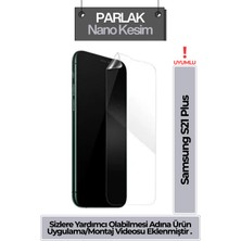 Mietubl Samsung Galaxy S21 Plus Uyumlu Kristal Şeffaf Parlak Nano Ekran Koruyucu | Kenarsız Tam Şeffaf Tasarım, Kırılmaz Esnek Polymer Zırh