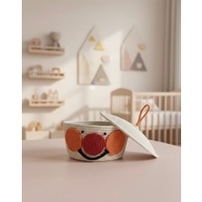 Sistaful Kapaklı Palyaço Dekoratif Çocuk Odası Sepeti – Figürlü Hasır Saklama Sepeti