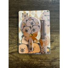 Gülümse Gel Kız Çocuk 1 Adet Capybara Ayna Tarak Set Aynalı Tarak Kapibara Taraklı Ayna K2Y Kpop Kore