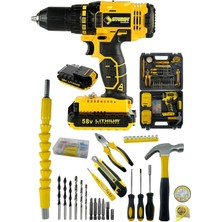 58V 8AH Lion Çift Akülü Turbo Şarjlı Matkap 99 Parça Seti