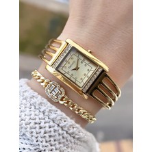 Ferucci Ferrucci Kaburga Tasarım 2 Yıl Garantili 3 Atm Suya Dayanıklı Kadın Kol Saati+Bileklik FC.L11061.2