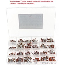 Hatfon 1200 Adet 2PF/100NF Seramik Mercimek Kondansatör Seti 24 Farklı Değerde Şeffaf Çantada