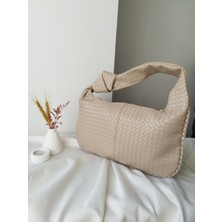 Vivazzaluxe Vintage Model Örgü Desen Bağlamalı Deri Orta-Büyük Boy Kadın El, Kol, Omuz Çanta