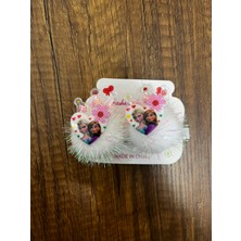 Gülümse Gel Kız Çocuk Anna Elsa Karlar Ülkesi Figürlü 2'li Peluş Pelüş Pens Toka Pensli Toka Seti