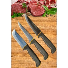 Comprox Özel 3mm Kalınlık 3'lü Mutfak Bıçağı Seti,çeyiz Bıçak Seti