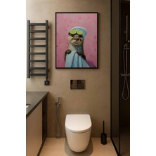 Koi Art Design Siyah Çerçeveli Tek Parça Hayvanlar Temalı Yüksek Kalite Uv Basklı Tablo