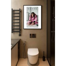 Koi Art Design Siyah Çerçeveli Tek Parça Hayvanlar Temalı Yüksek Kalite Uv Basklı Tablo