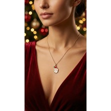 Glossy Jewelery Yılbaşı Noel Baba Figürlü Sallantılı Çelik Kolye