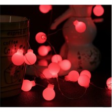 Brentino 5m 28 LED Kırmızı Işık Şeffaf Kablo Fişli Eklemeli Dekoratif Aydınlatma