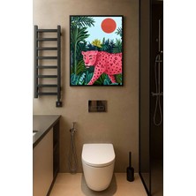 Koi Art Design Siyah Çerçeveli Tek Parça Hayvanlar Temalı Yüksek Kalite Uv Basklı Tablo