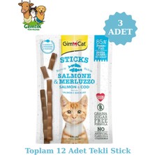 Gimcat Kedi Ödül Çubuğu Sticks Somon Morina 20GR 4'lü x 3 Adet