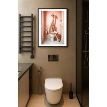 Koi Art Design Siyah Çerçeveli Tek Parça Hayvanlar Temalı Yüksek Kalite Uv Basklı Tablo