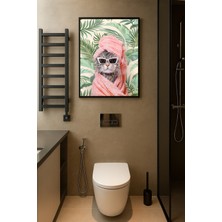 Koi Art Design Siyah Çerçeveli Tek Parça Hayvanlar Temalı Yüksek Kalite Uv Basklı Tablo