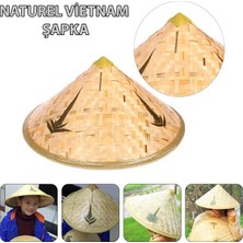 Khi-Zai Naturel Renk Cambodia Kamboçyalı Vietnam Şapkası Pvc Hasır