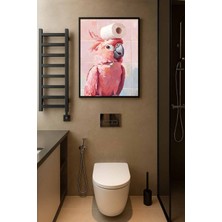 Koi Art Design Siyah Çerçeveli Tek Parça Hayvanlar Temalı Yüksek Kalite Uv Basklı Tablo