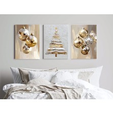 Koi Art Design 3 Parça Yılbaşı Temalı Mdf Tablo Seti