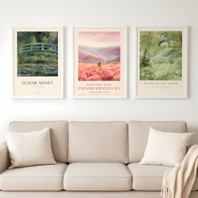 Koi Art Design Modern Siyah/beyaz Premium Quality Çerçeveli 3’lü Tablo Seti